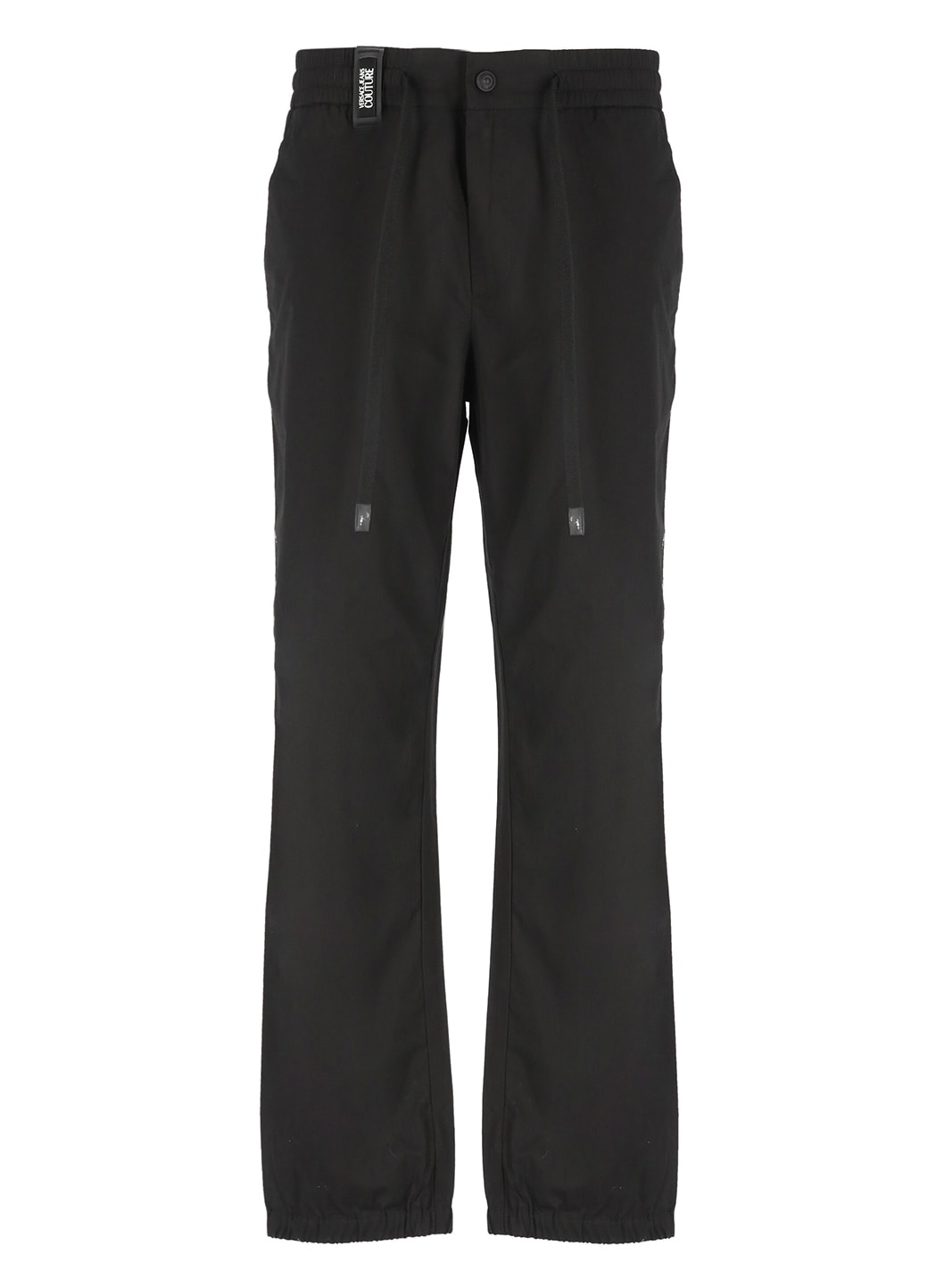 Shop Versace Jeans Couture Trousers With Patch Logo In Black