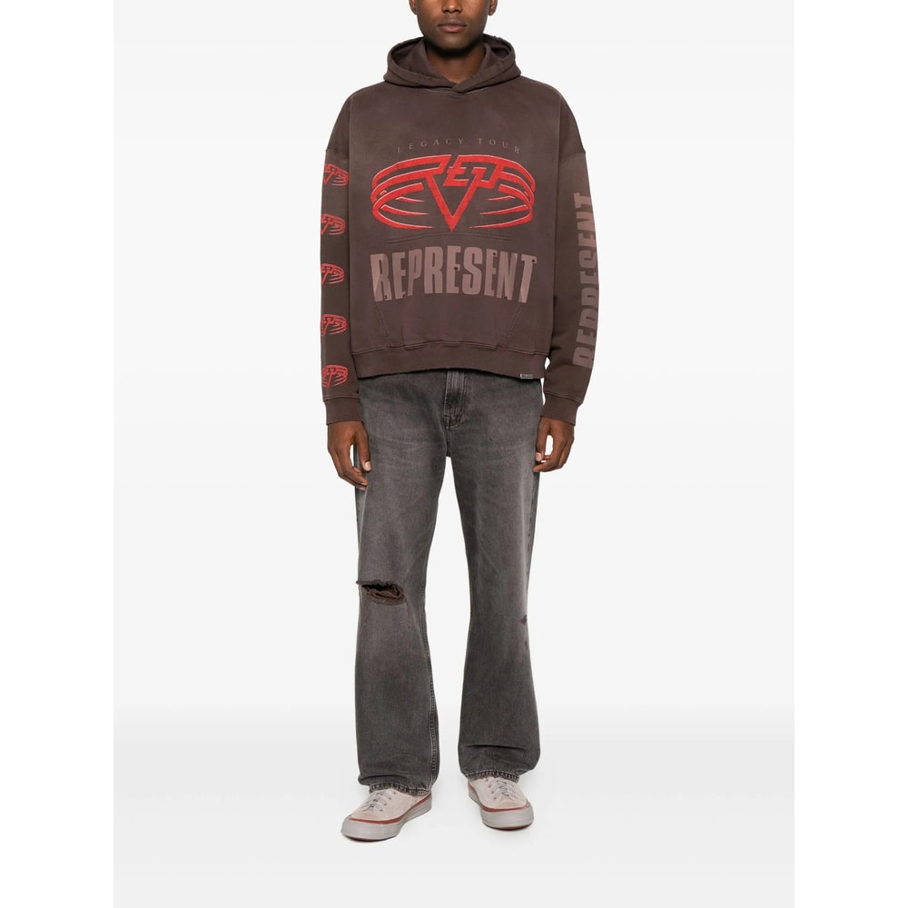 Represent Reversible Living Legacy Tour Sweatshirt In Black In Brown