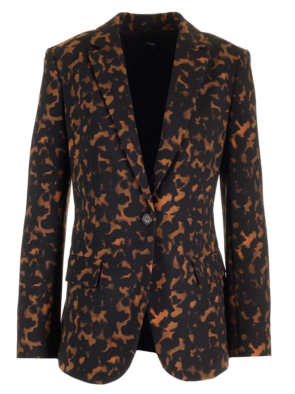 Shop Theory Classic Printed Blazer In Black/brown