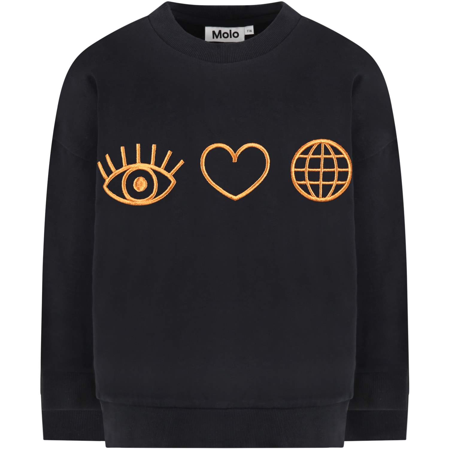 Molo Black maxi Sweatshirt For Kids