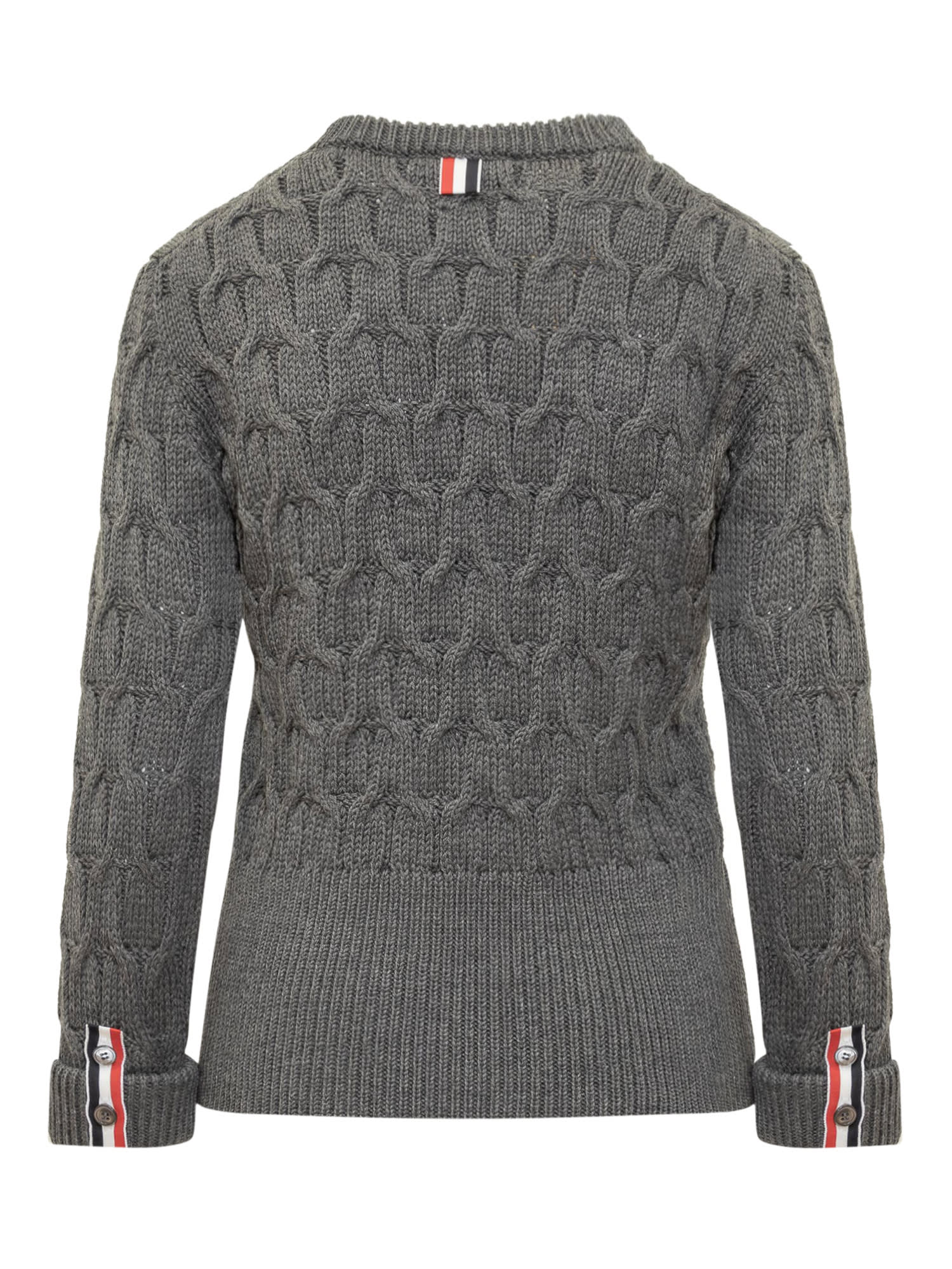 Shop Thom Browne Crisscross Pullover In Med Grey