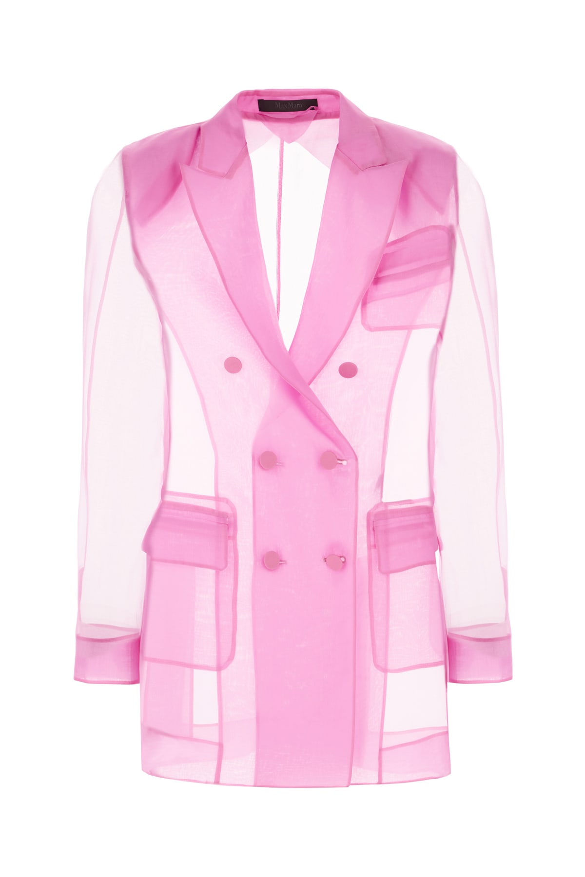 Max Mara Fuchsia Silk Blazer In Pink