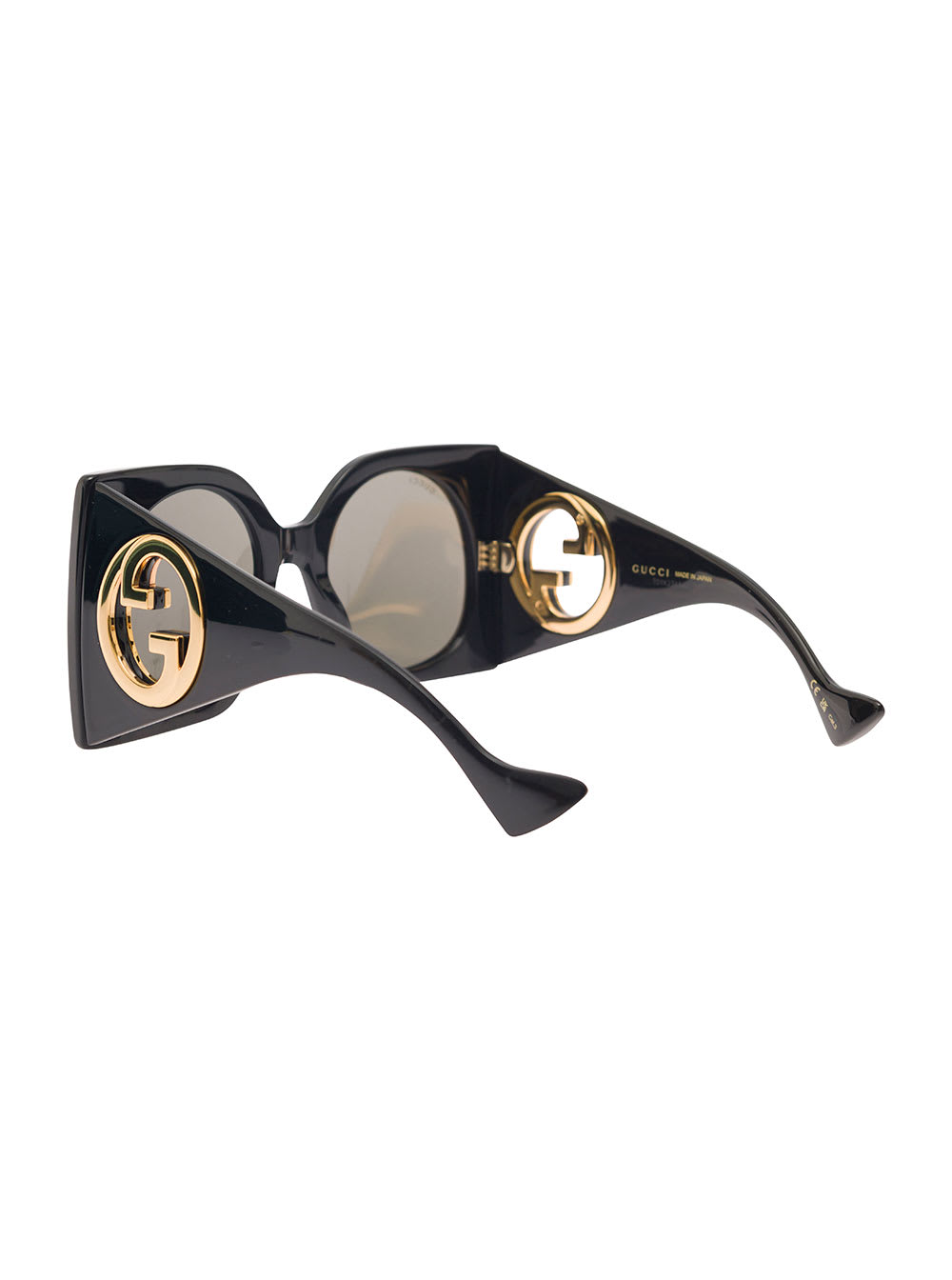 Gucci Gg1254s Black Square Sunglasses With Interlocking G Cut-out In Shiny Acetate Woman In Black