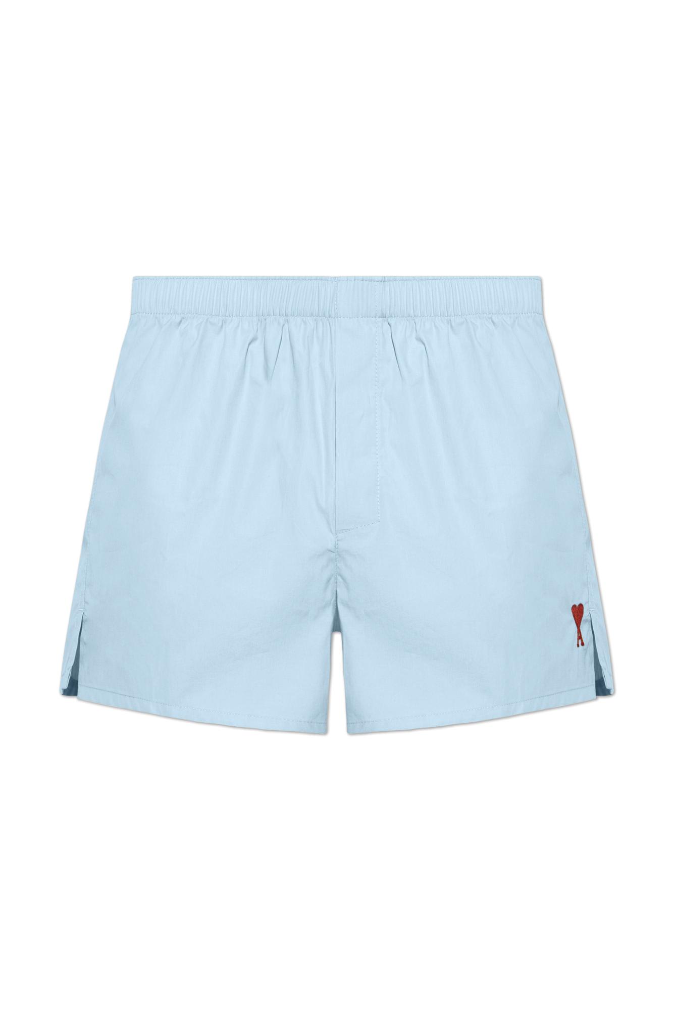 Shop Ami Alexandre Mattiussi Boxers With Logo In Clear Blue