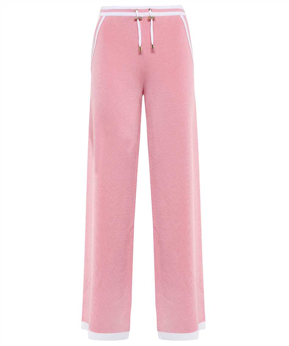 Balmain High-waisted Casual Pants With Elastic Waistband In Pink