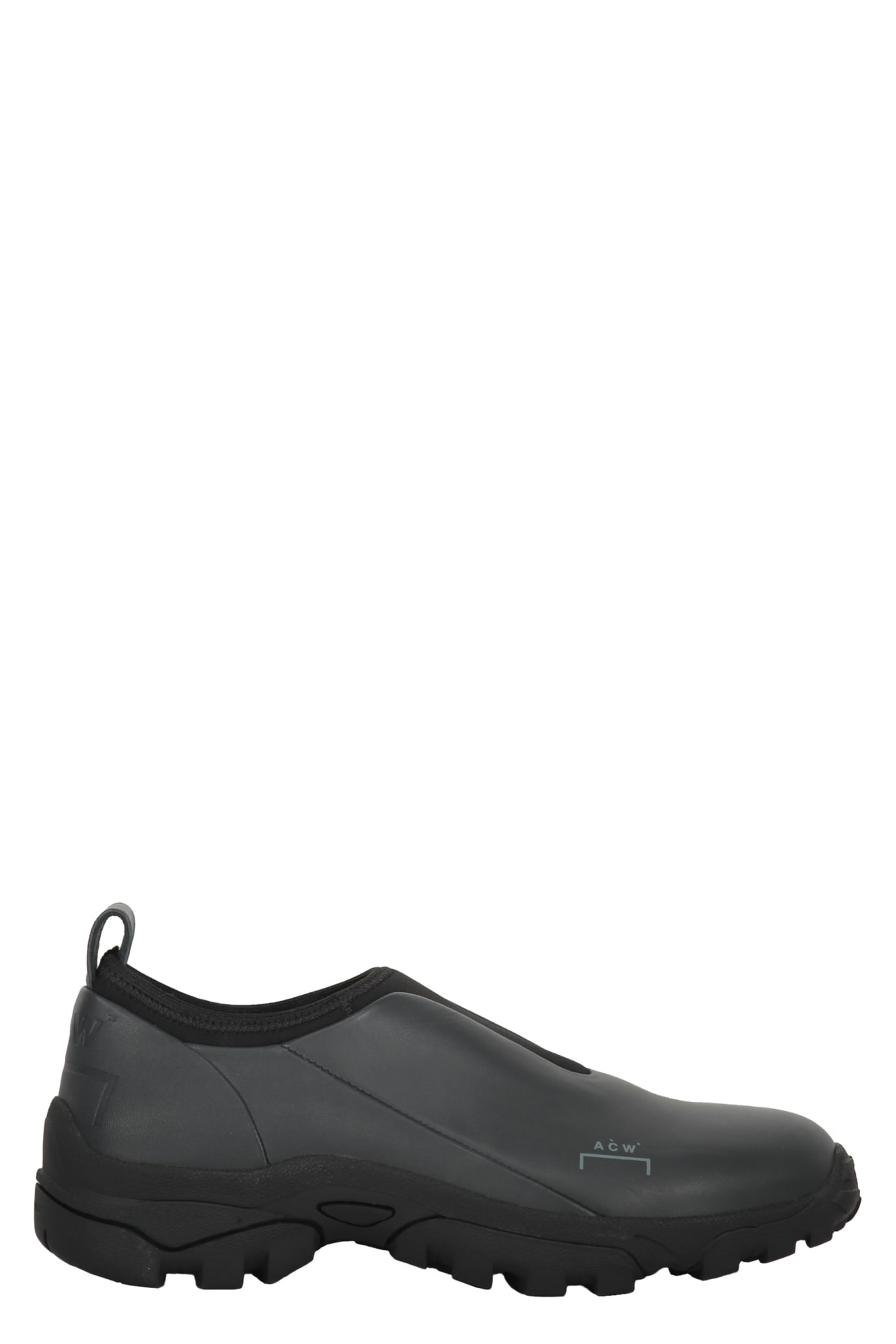Shop A-cold-wall* Leather Slip-on Sneakers In Black
