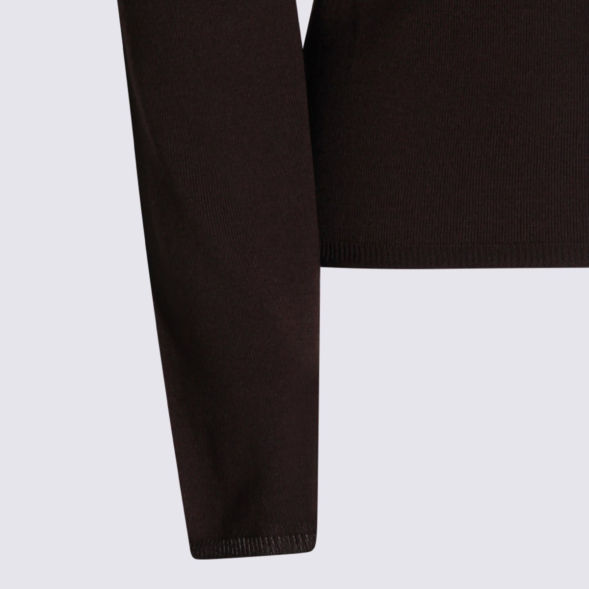 Zanone Long Sleeve Turtleneck Knitwear With Ribbed Texture In Brown
