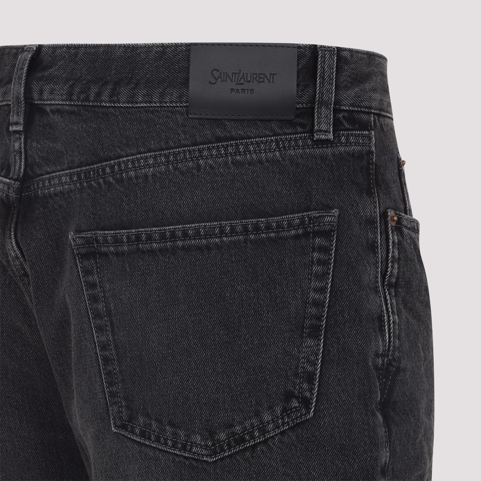 Saint Laurent Mick Long Straight-leg Jeans In Black