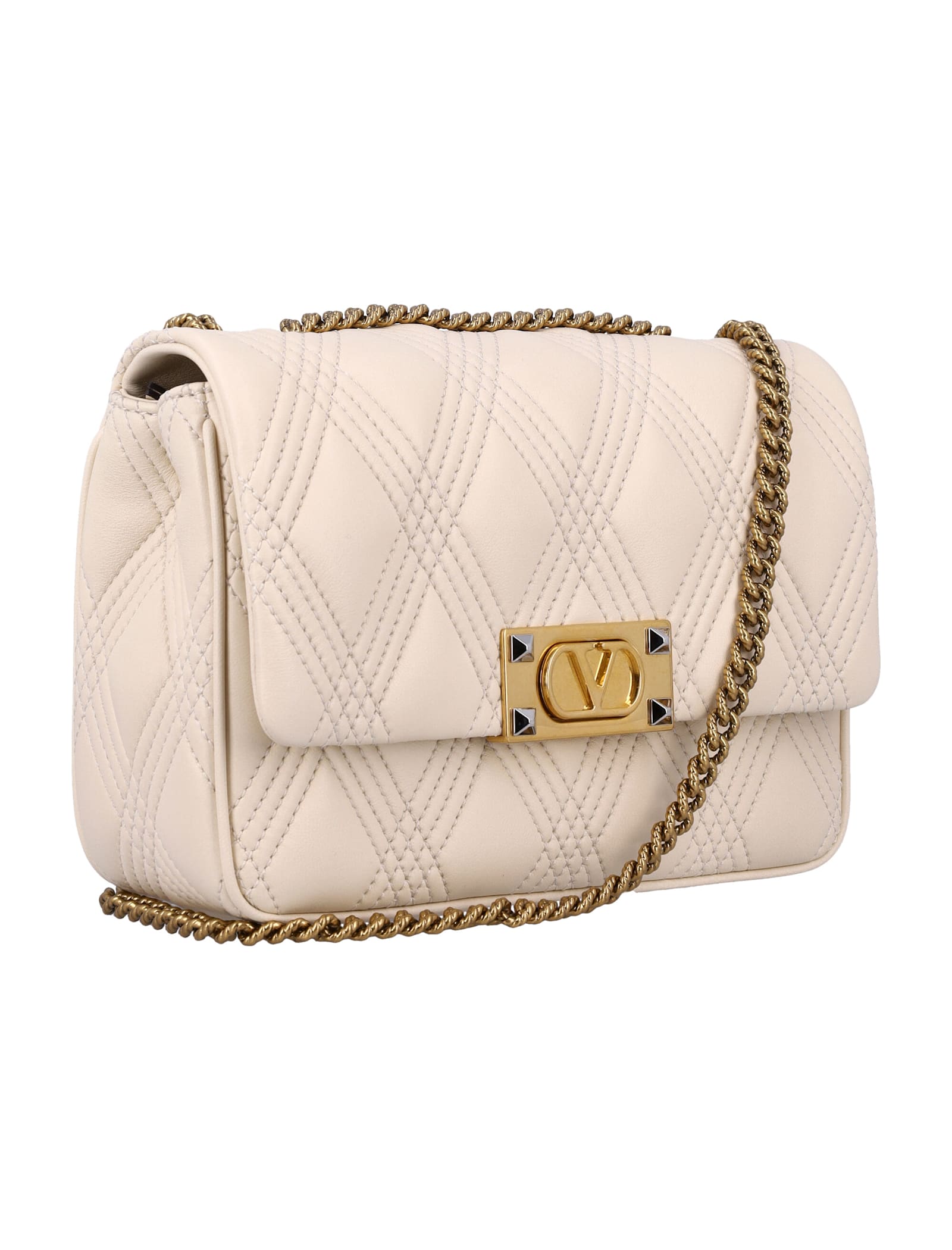 Valentino Garavani Quiltie 67 Medium Shoulder Bag In Pink