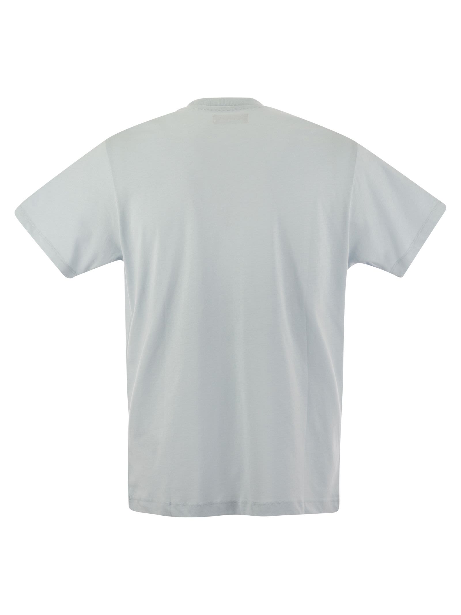 Shop Vilebrequin Cotton T-shirt With Frontal Print In Light Blue