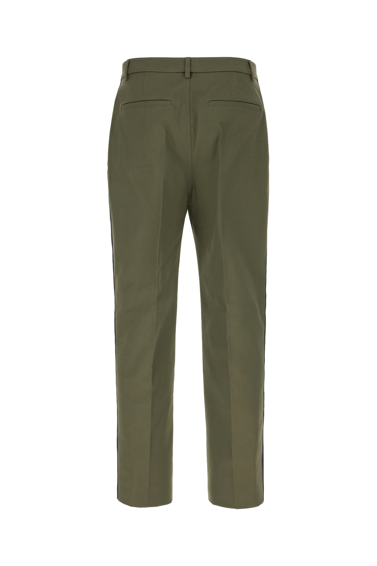 Shop Valentino Military Green Stretch Cotton Pants In Olive