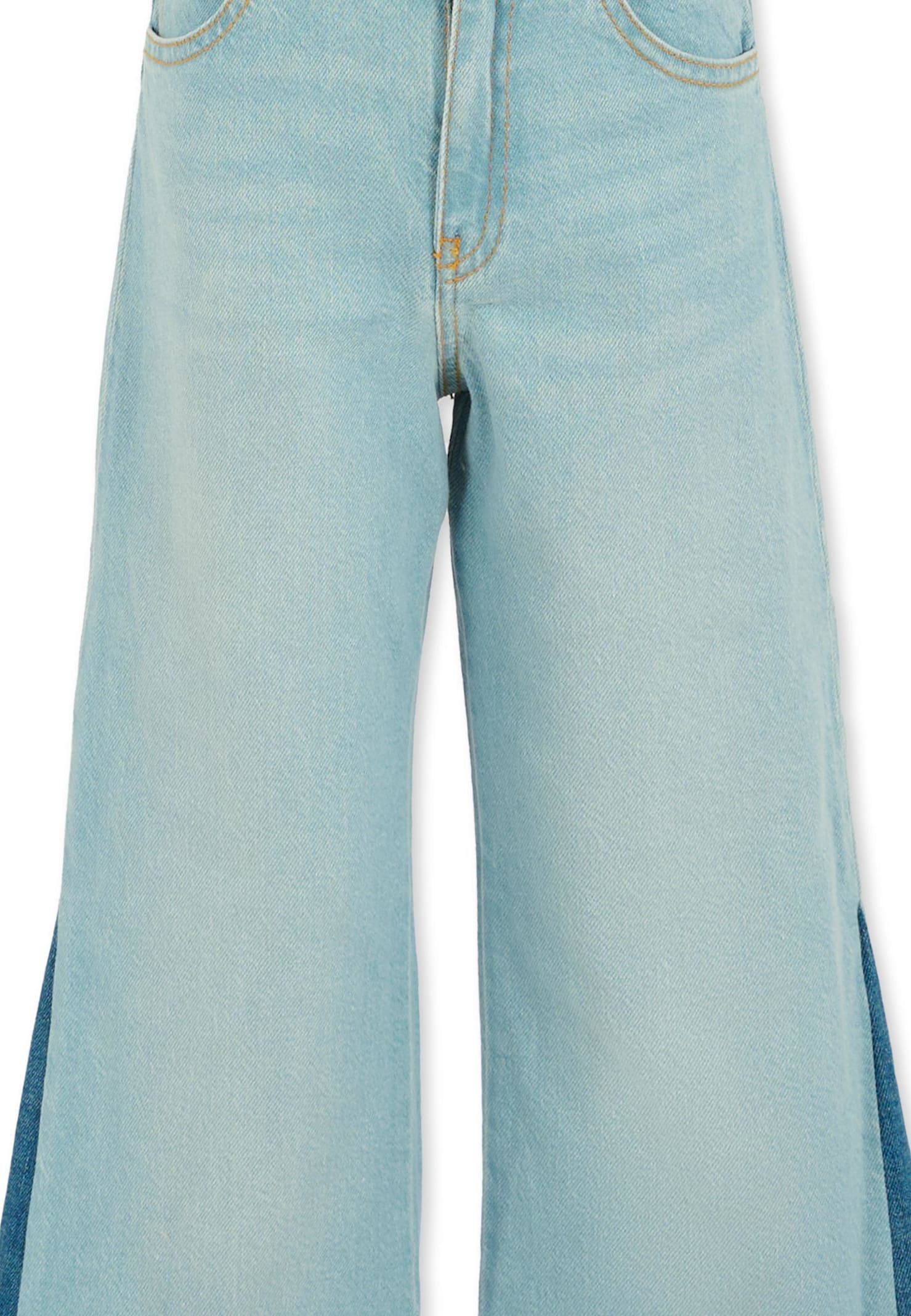 Chloé Denim Jeans For Girl With Logo In Blue