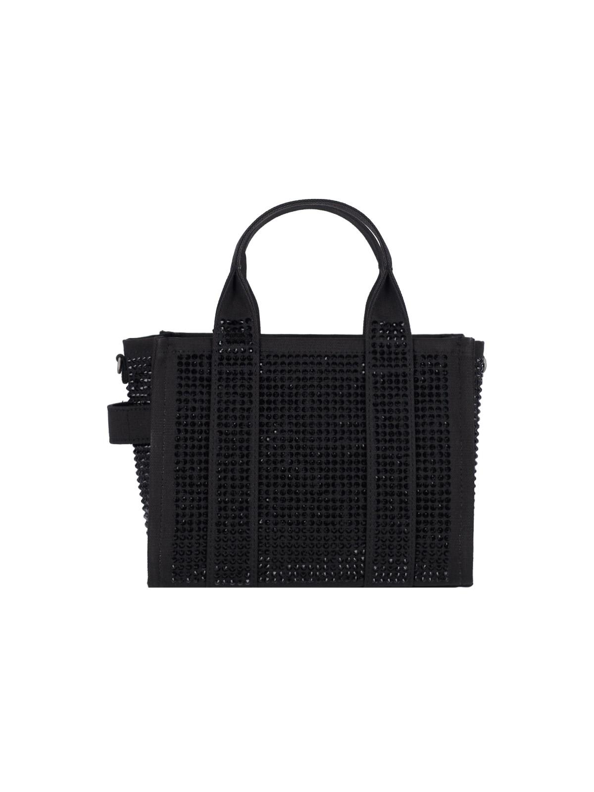 Shop Marc Jacobs The Small Tote Bag In Black Crystal