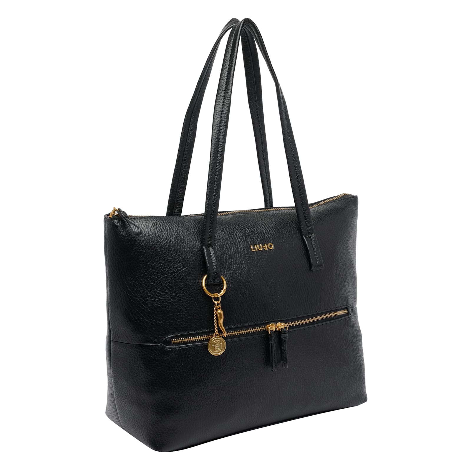 Liu •jo Zip-fastening Logo Shoulder Bag In Black