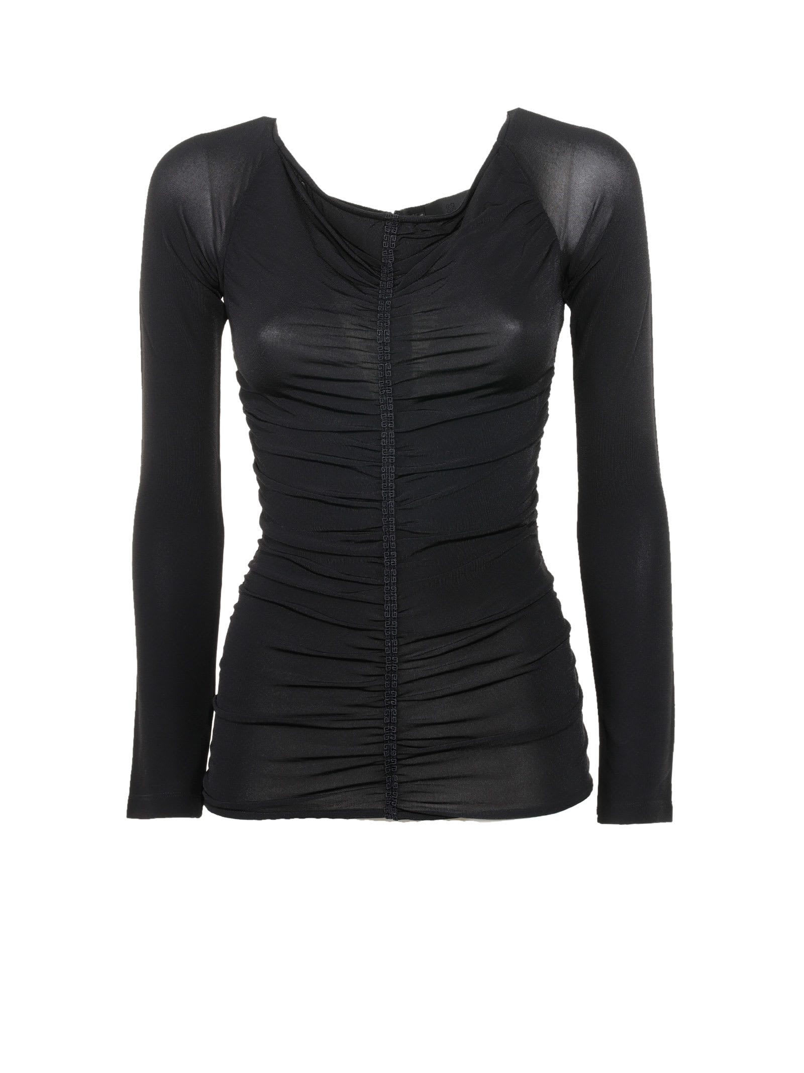 Shop Givenchy Blouse With Frills In Black