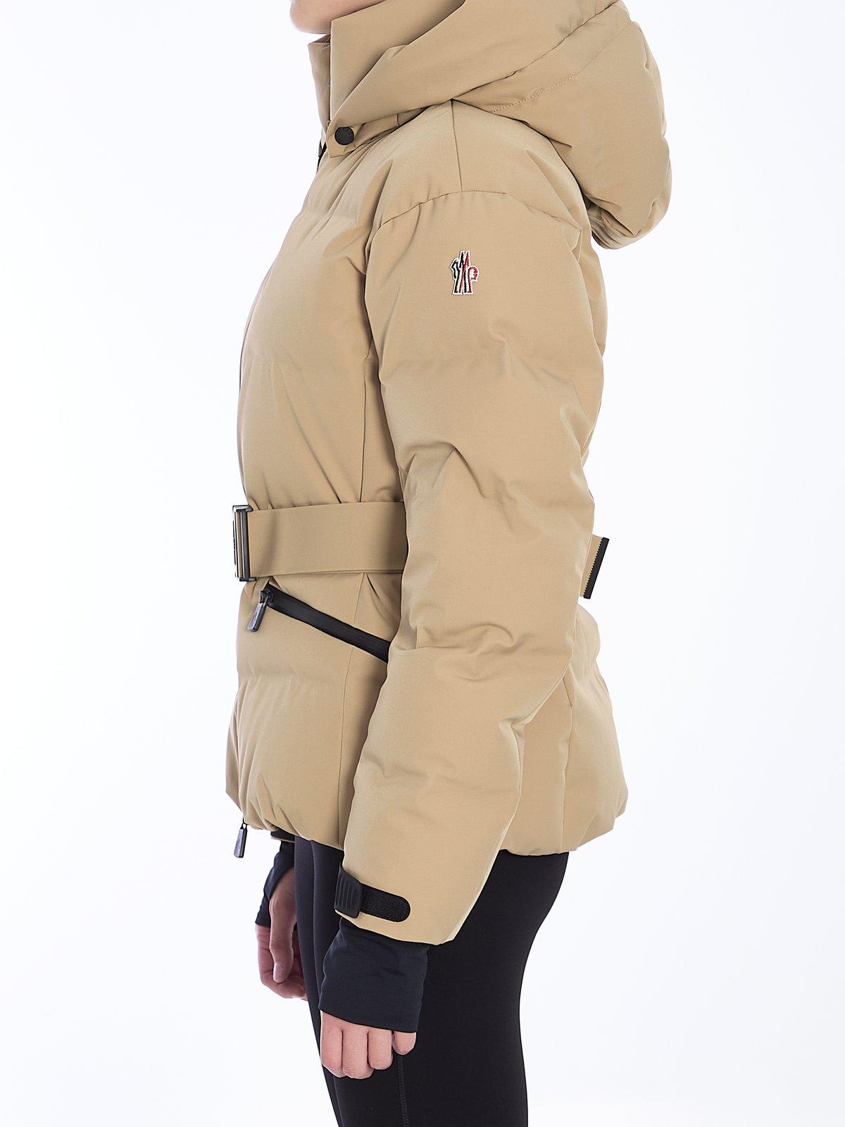 Shop Moncler Tolima Hooded Down Jacket In Beige