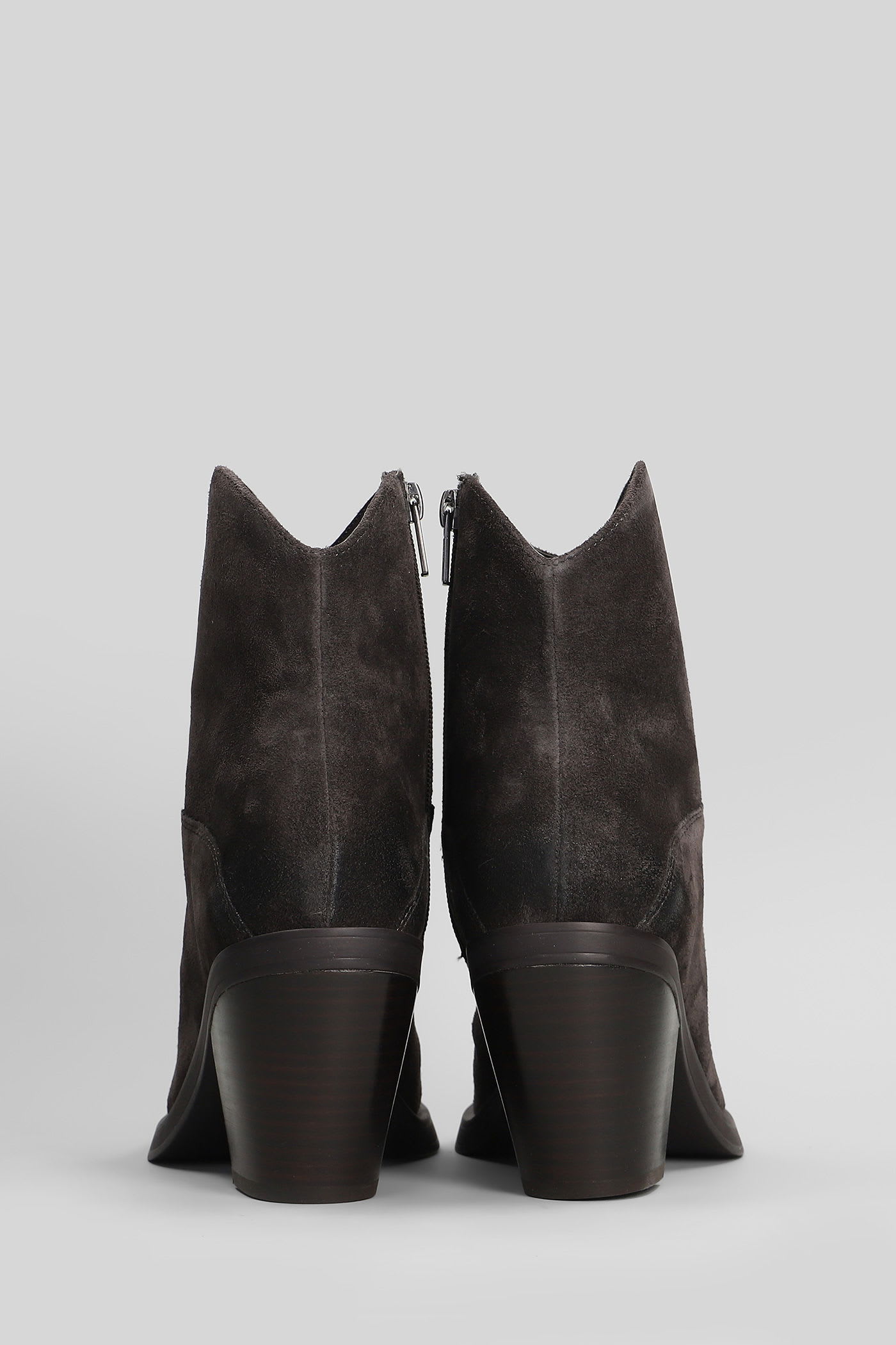 Ash Judy 03 Texan Ankle Boots In Brown Suede In Brown