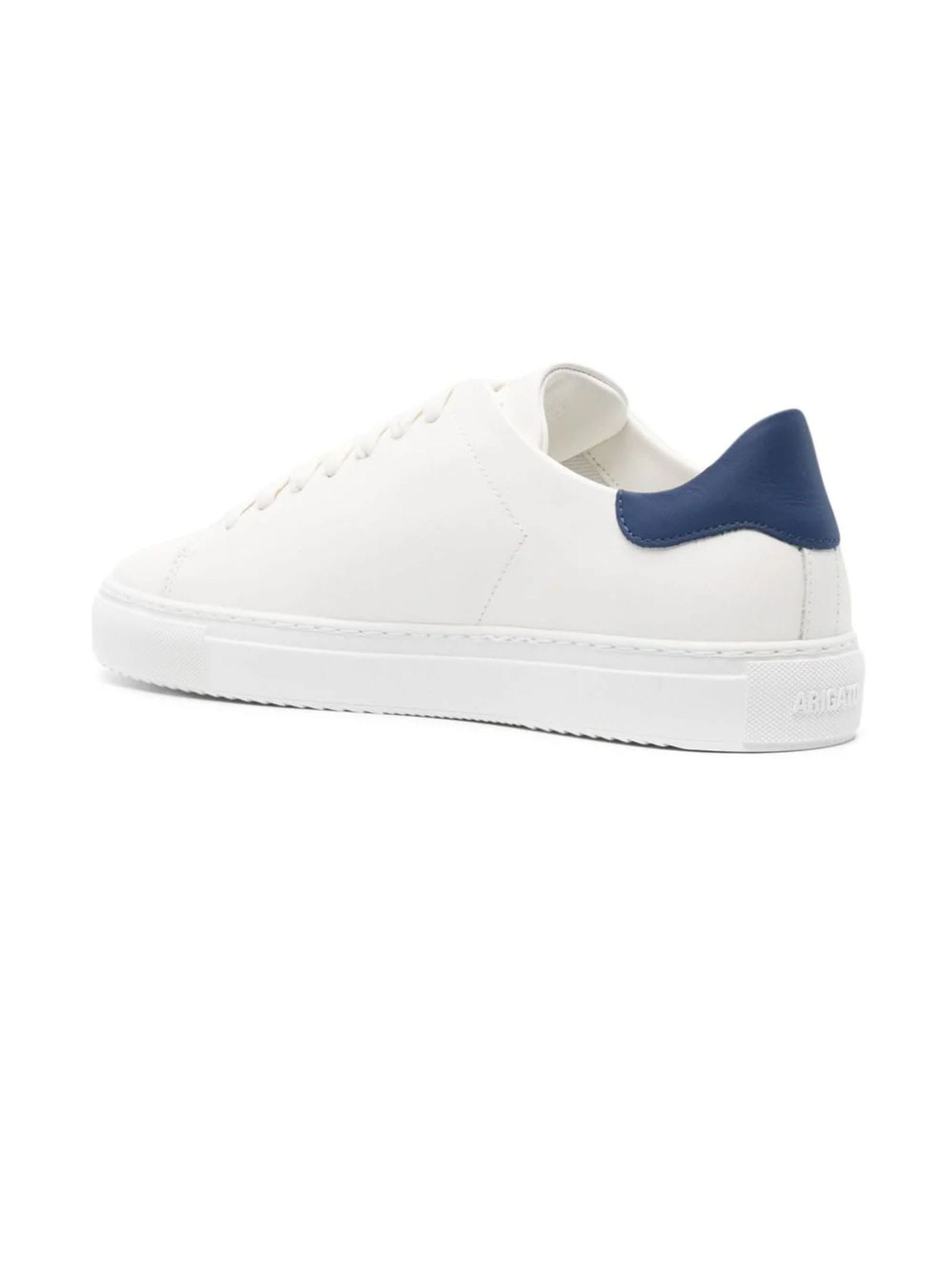 Shop Axel Arigato White Clean 90 Leather Sneakers In White/navy