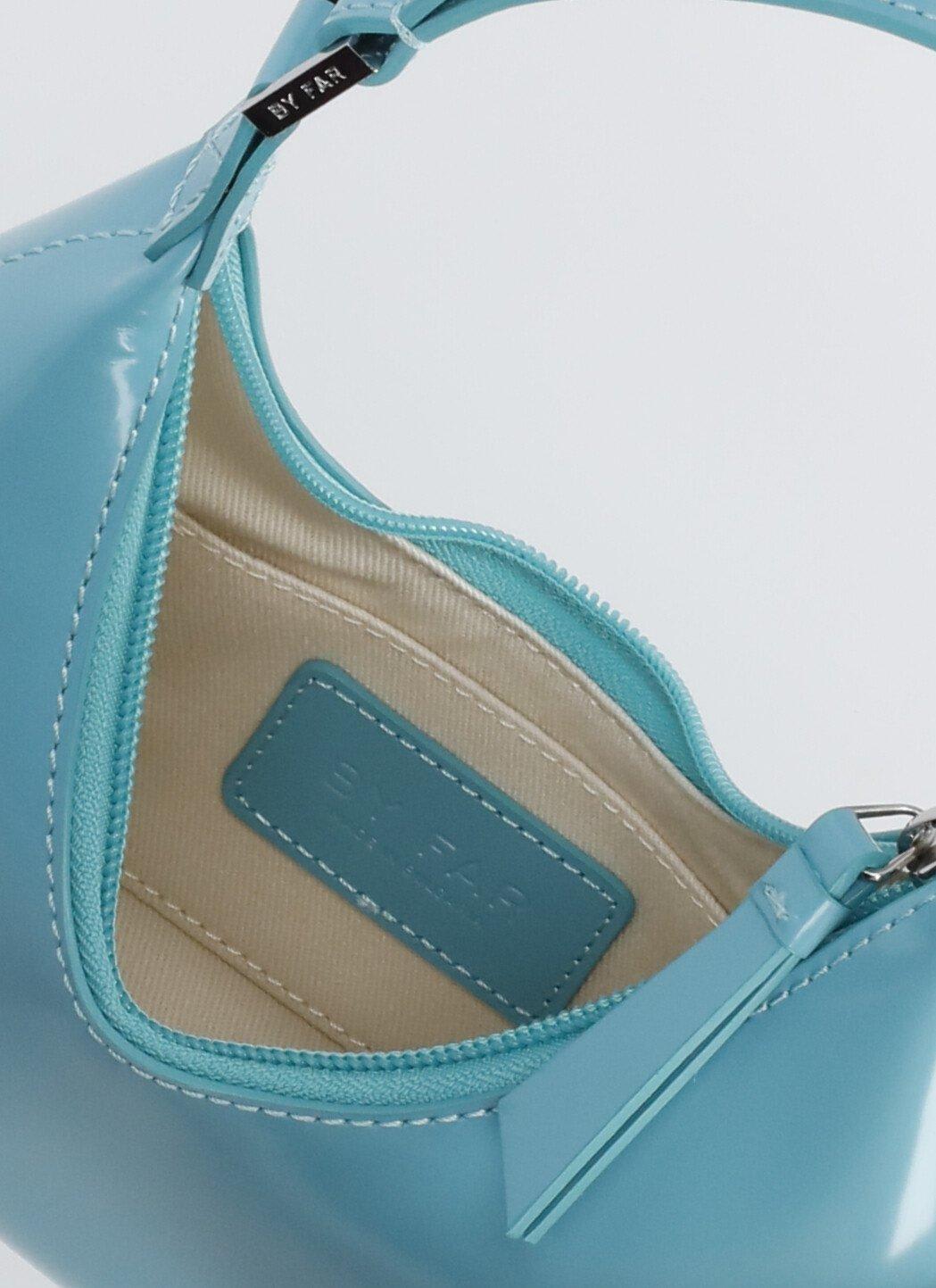 Shop By Far Baby Amber Mini Shoulder Bag In Blue