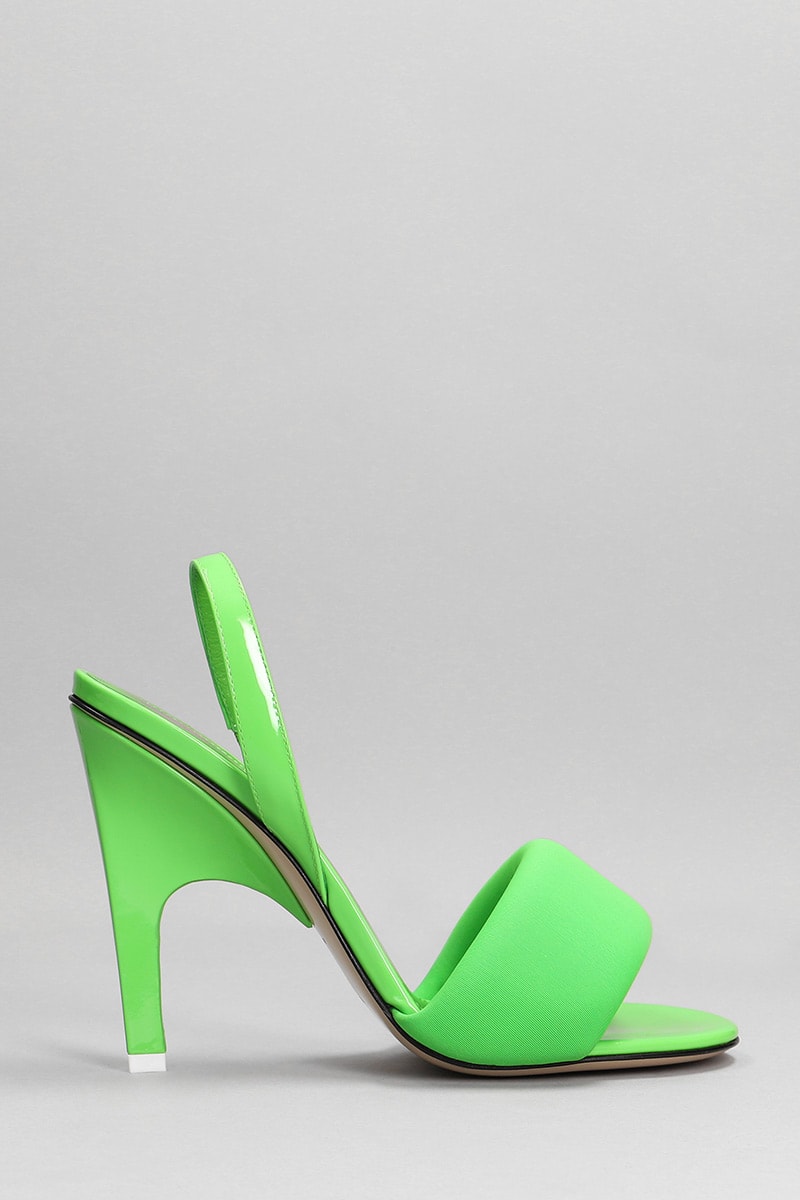 Shop Attico Rem Sandals In Green Leather