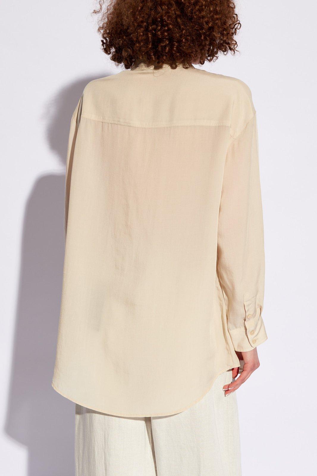 Shop Emporio Armani Relaxed Fitting Top In Beige
