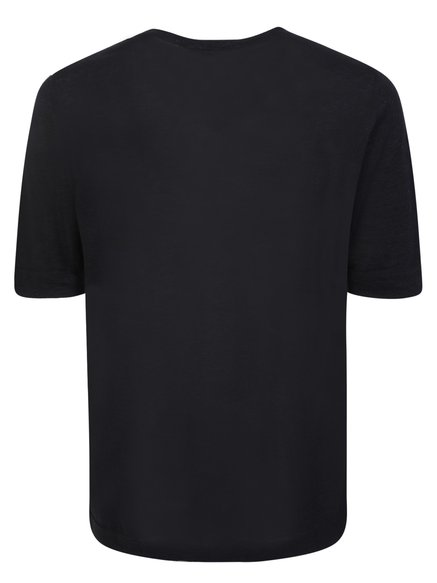 Shop Lardini Linen And Cotton Blend Black T-shirt
