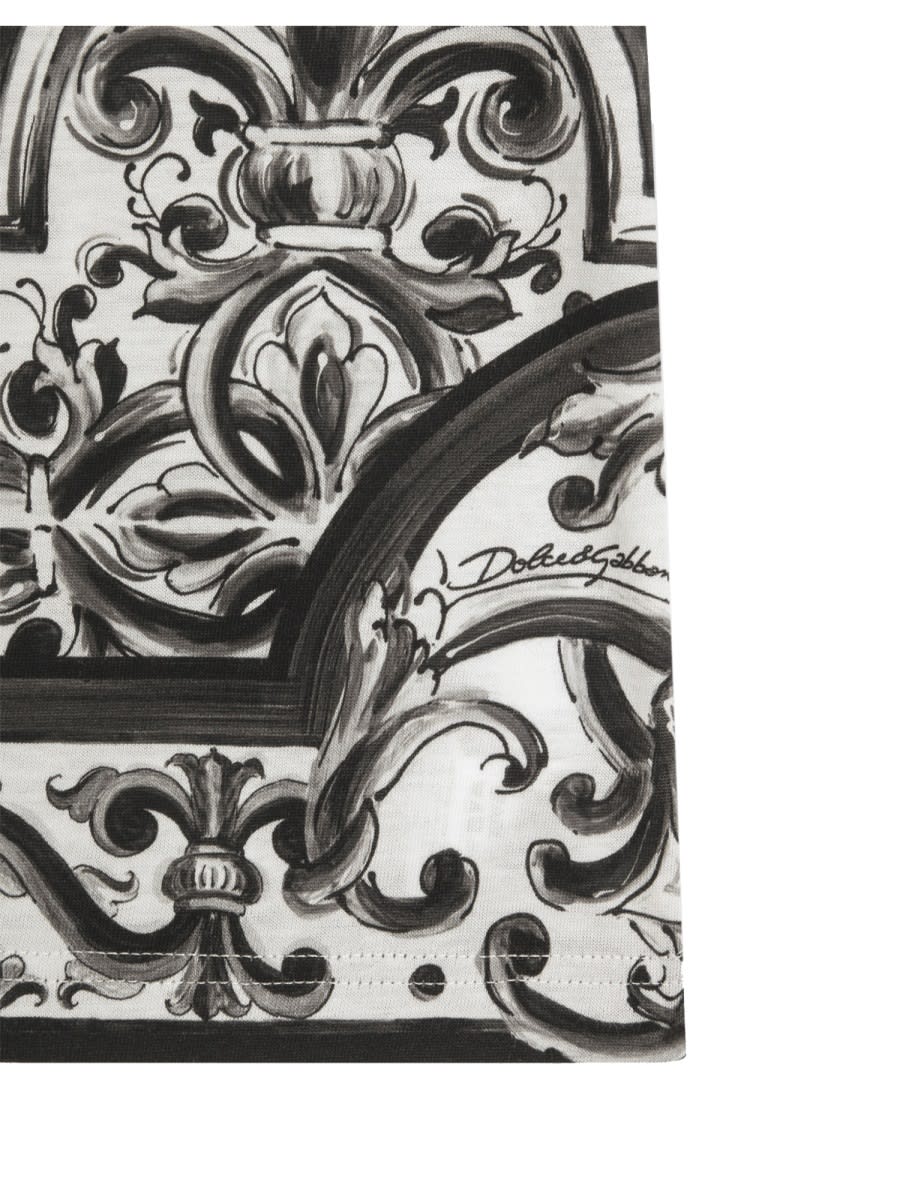 Dolce & Gabbana Majolica-print Short-sleeved T-shirt In White