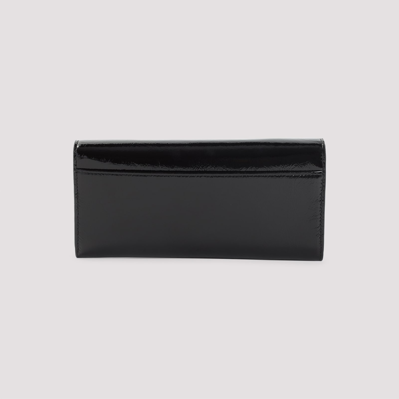Roger Vivier Patent Leather Belle Vivier Wallet On Chain In Black