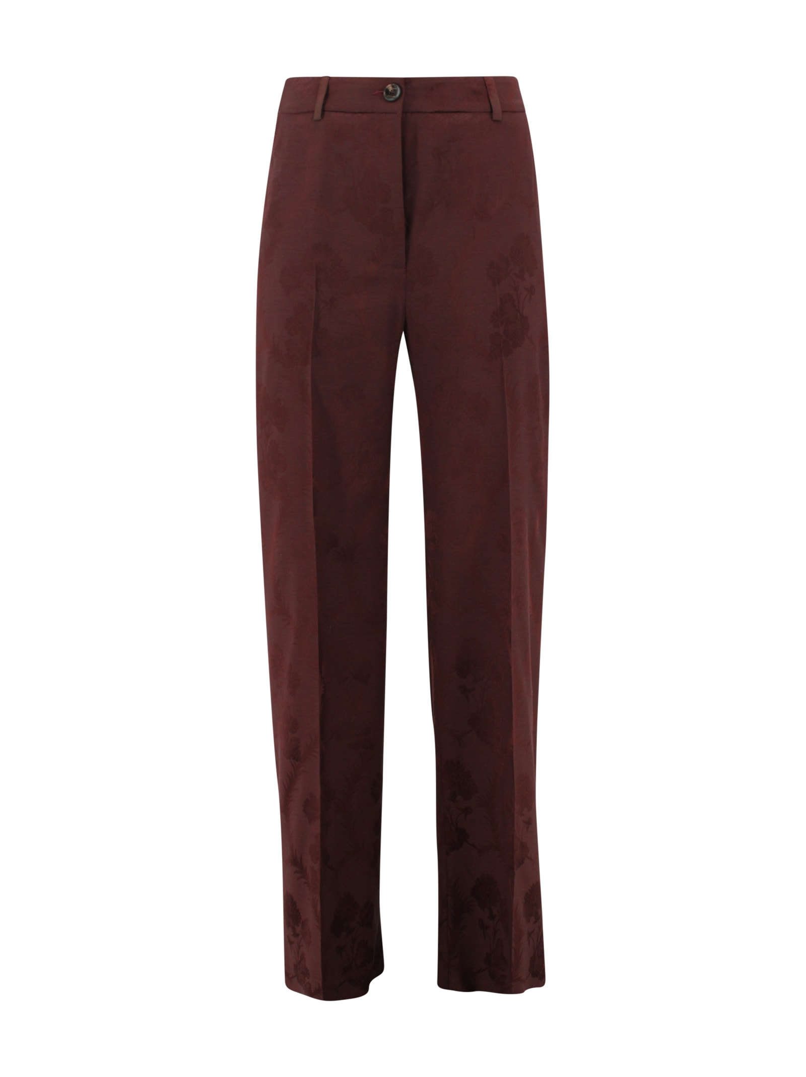 Etro Floral Pattern Trousers Featuring Pockets In Brown