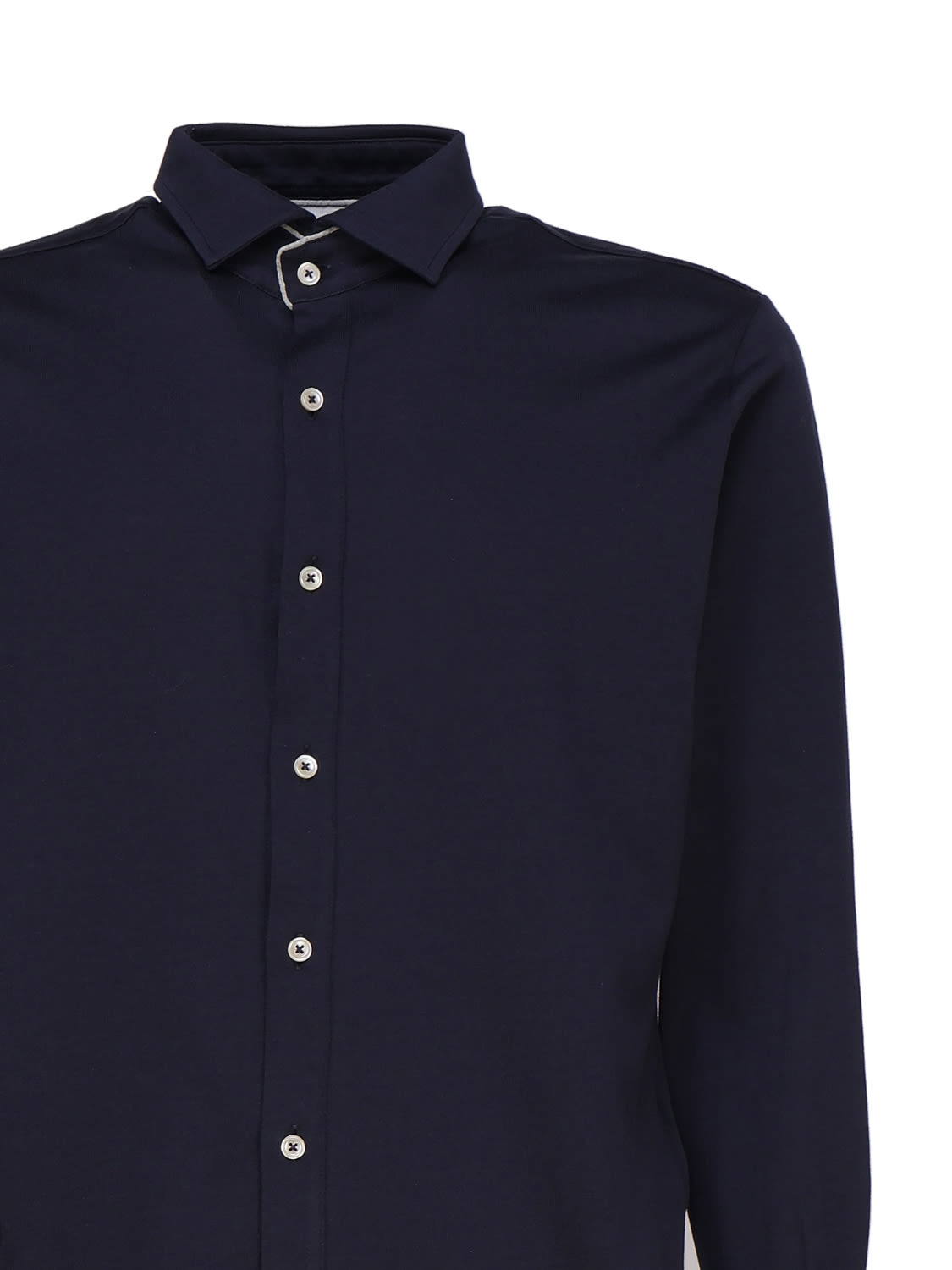 Shop Eleventy Shirt With Contrasting Details In New Blue