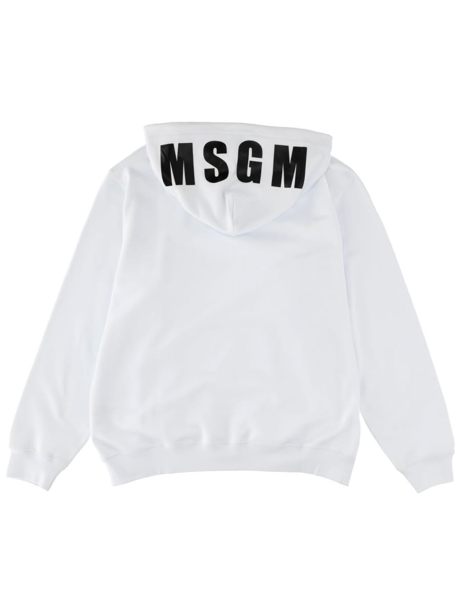 Msgm Sweatshirt With Logo In White