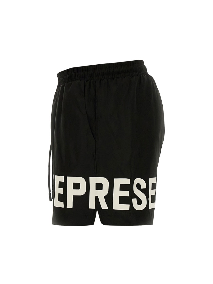 Shop Represent Swimsuit With Logo In Black