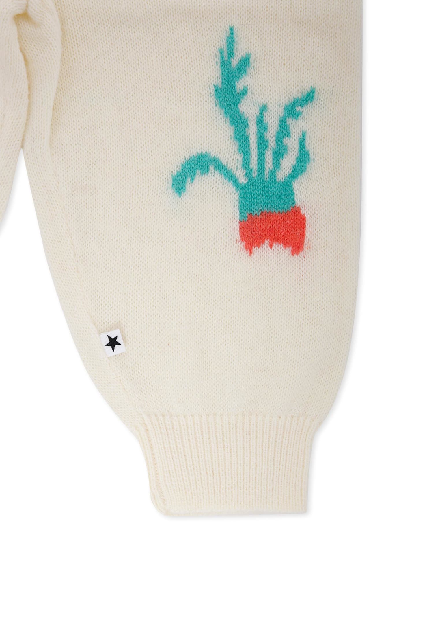 Molo Ivory Trousers For Baby Girl With Carrot In White