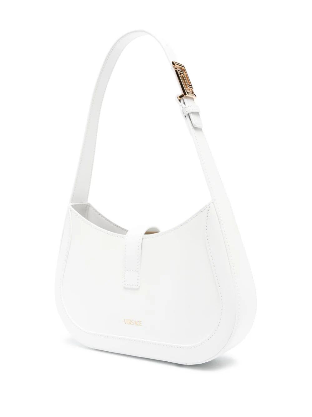 Shop Versace Small Hobo In V Optical White  Gold