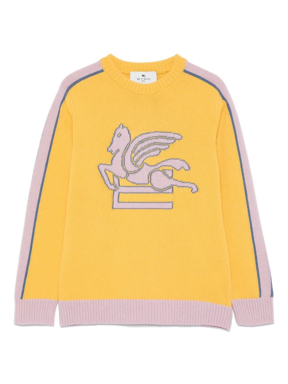 Shop Etro Maglione Pegaso In Yellow