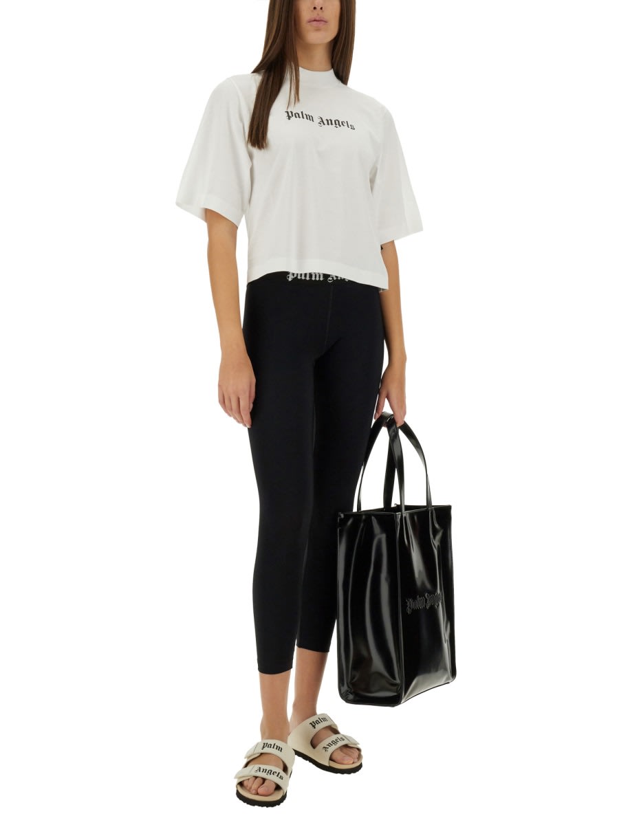 Palm Angels Off-white Classic Logo Baby T-shirt In White