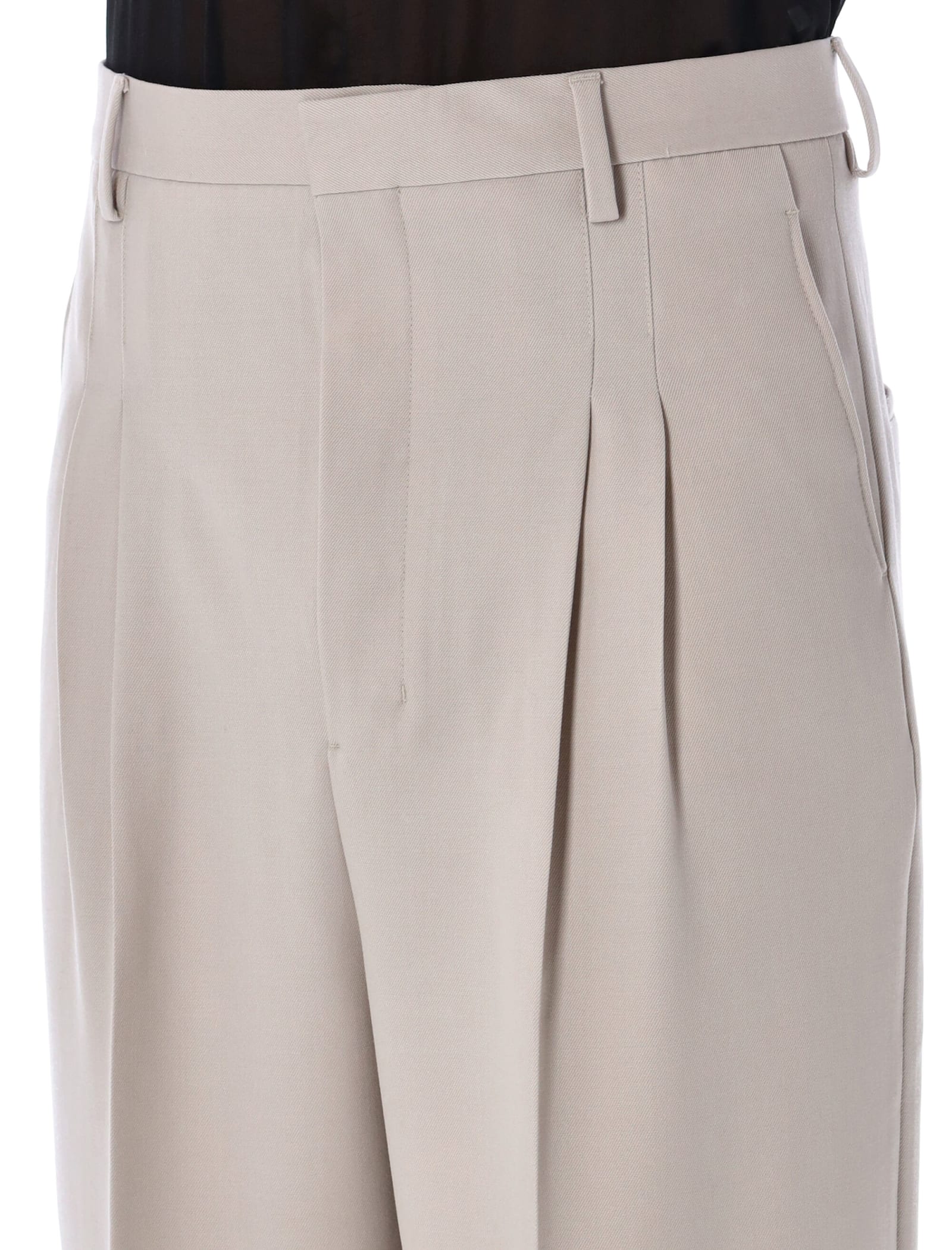 Shop Ami Alexandre Mattiussi High Waist Large Trousers In Light Beige