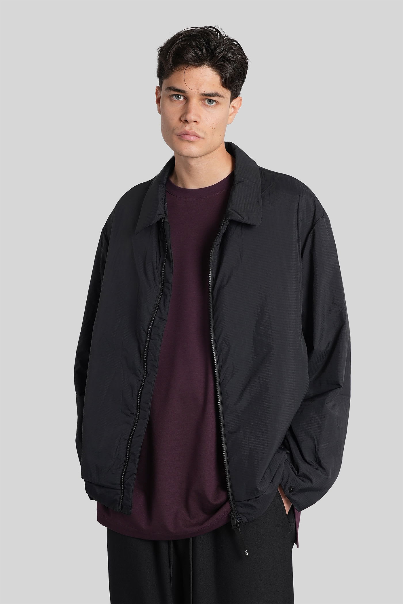 Casual Jacket In Black Polyamide