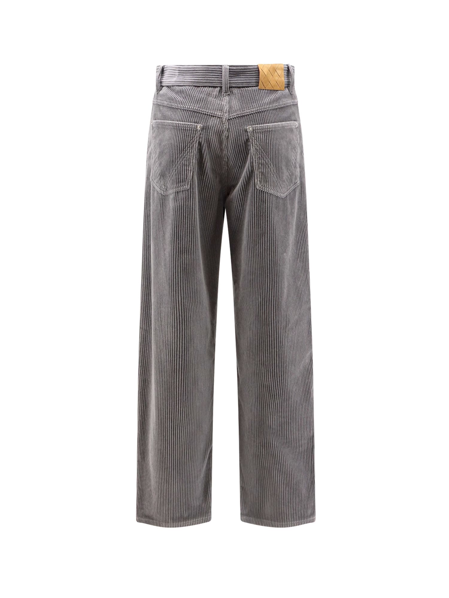 Bottega Veneta Matt Wide Leg Corduroy Pants In Gray