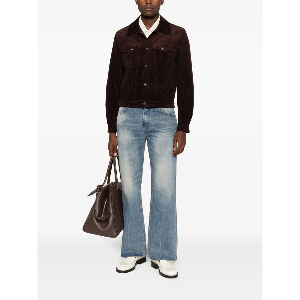 Tonywack Burgundy Corduroy Trucker Jacket In Brown