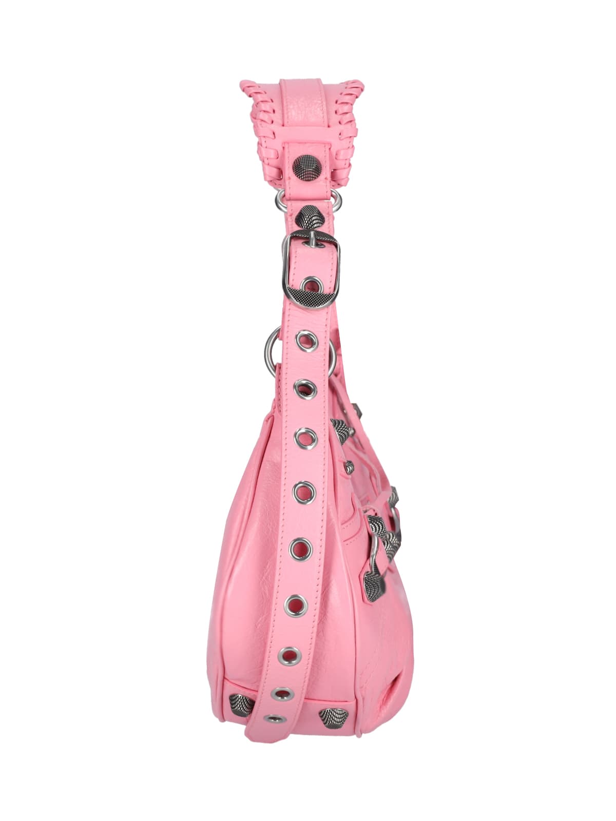 Balenciaga Fuchsia Leather Small Le Cagole Sling Shoulder Bag In Pink