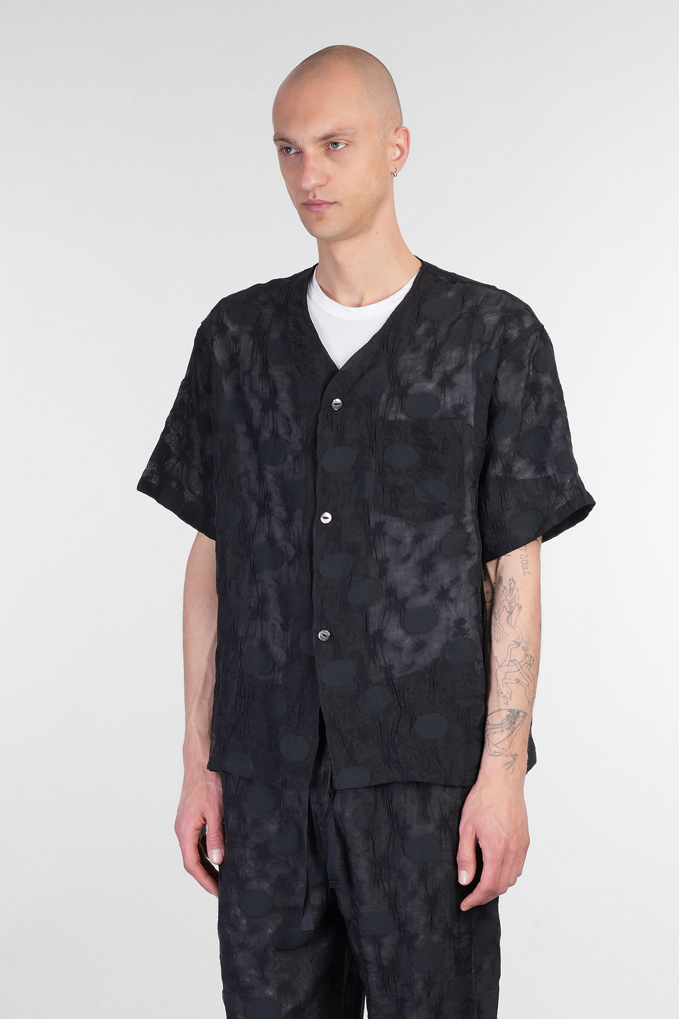 Needles Shirt In Black Polyamide Polyester In Black