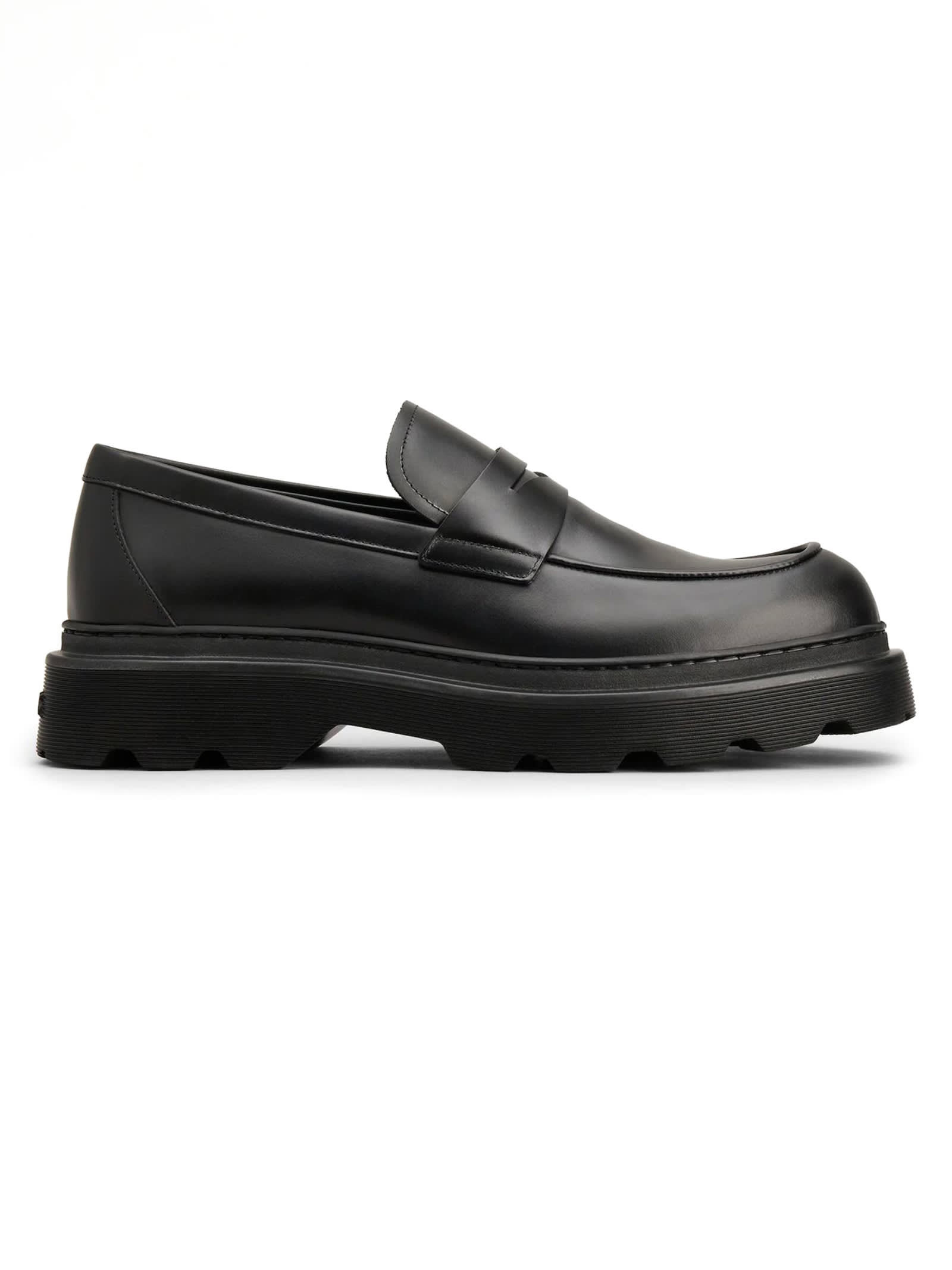 Shop Tod's Black Calfskin Loafer