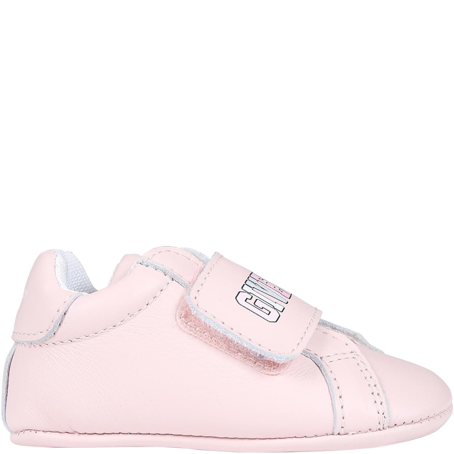 Givenchy Girls Metallic Pink Monogram Print Velcro Sneakers, Brand Size 33 (1.5 Little Kids) in Pink Washed Pink