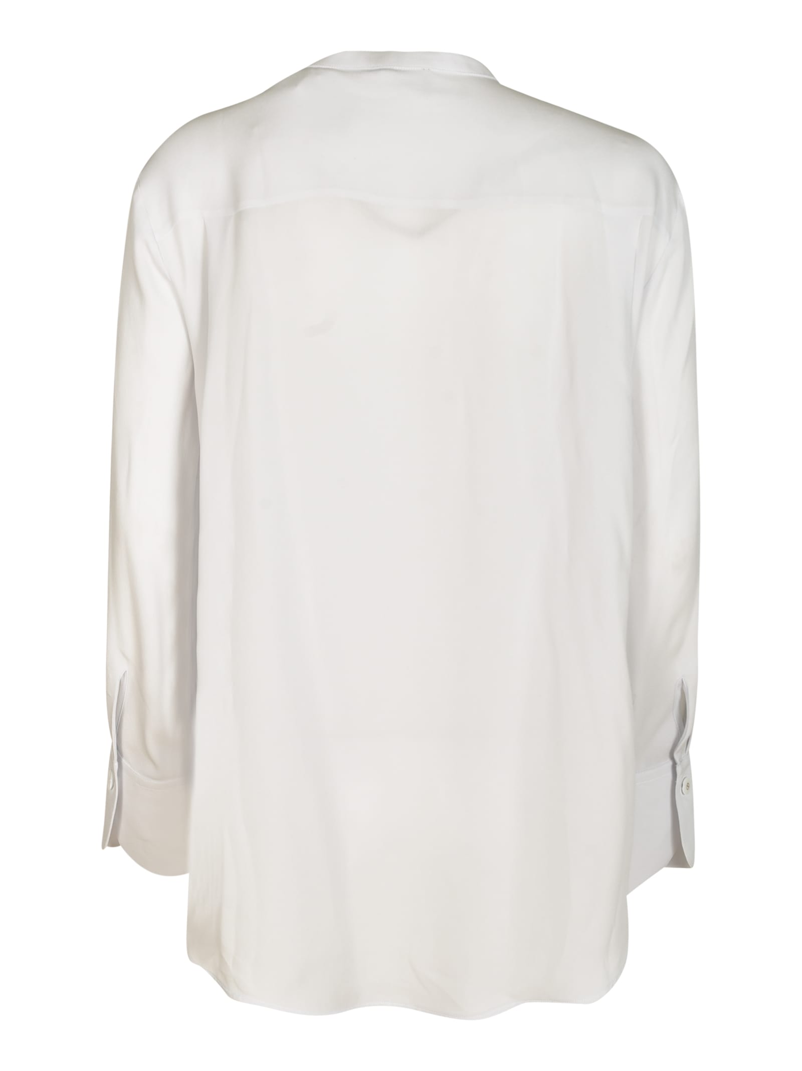 Shop Giorgio Armani Band Collar Plain Shirt In Dew