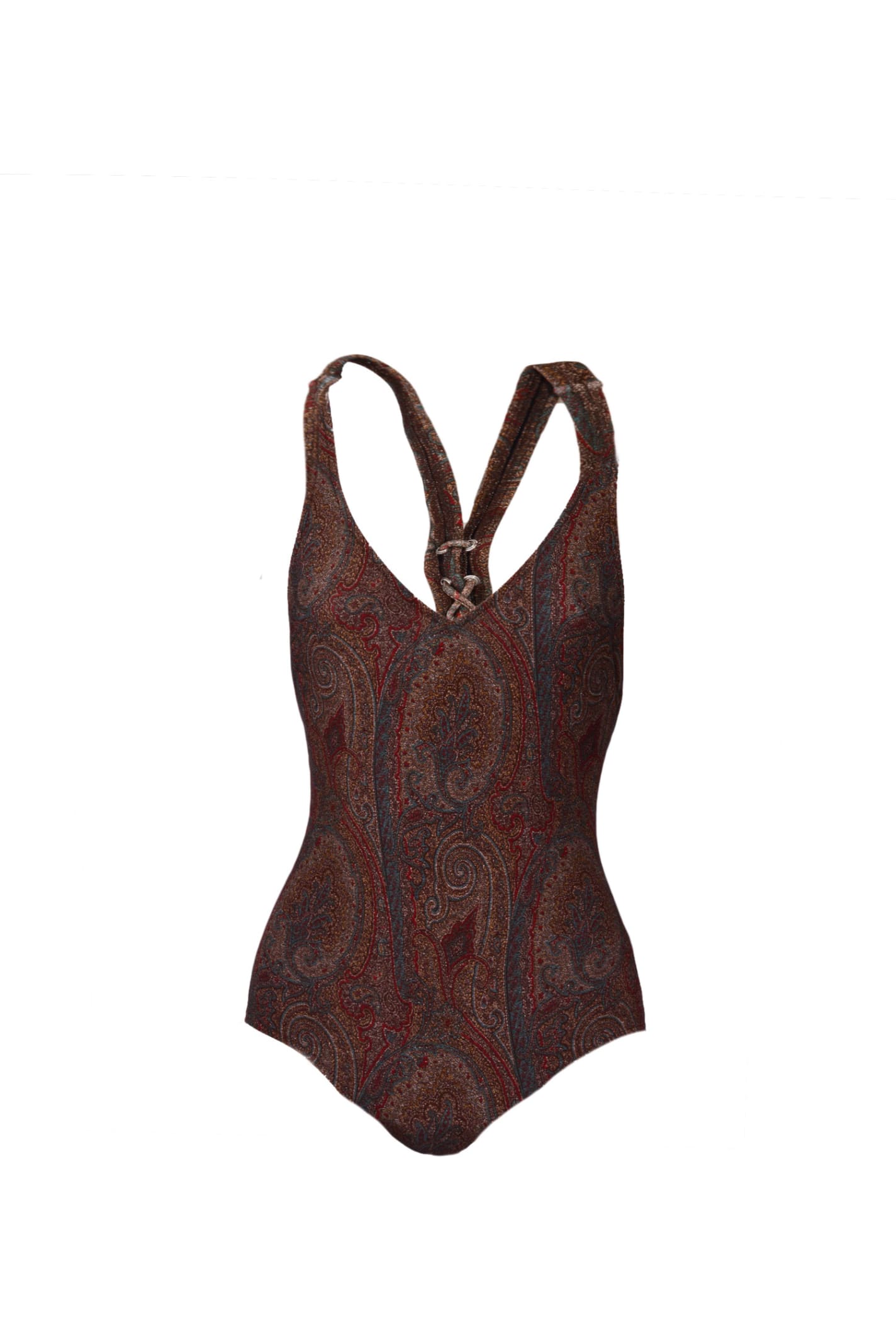 One Piece Swimsuit With Paisley Print