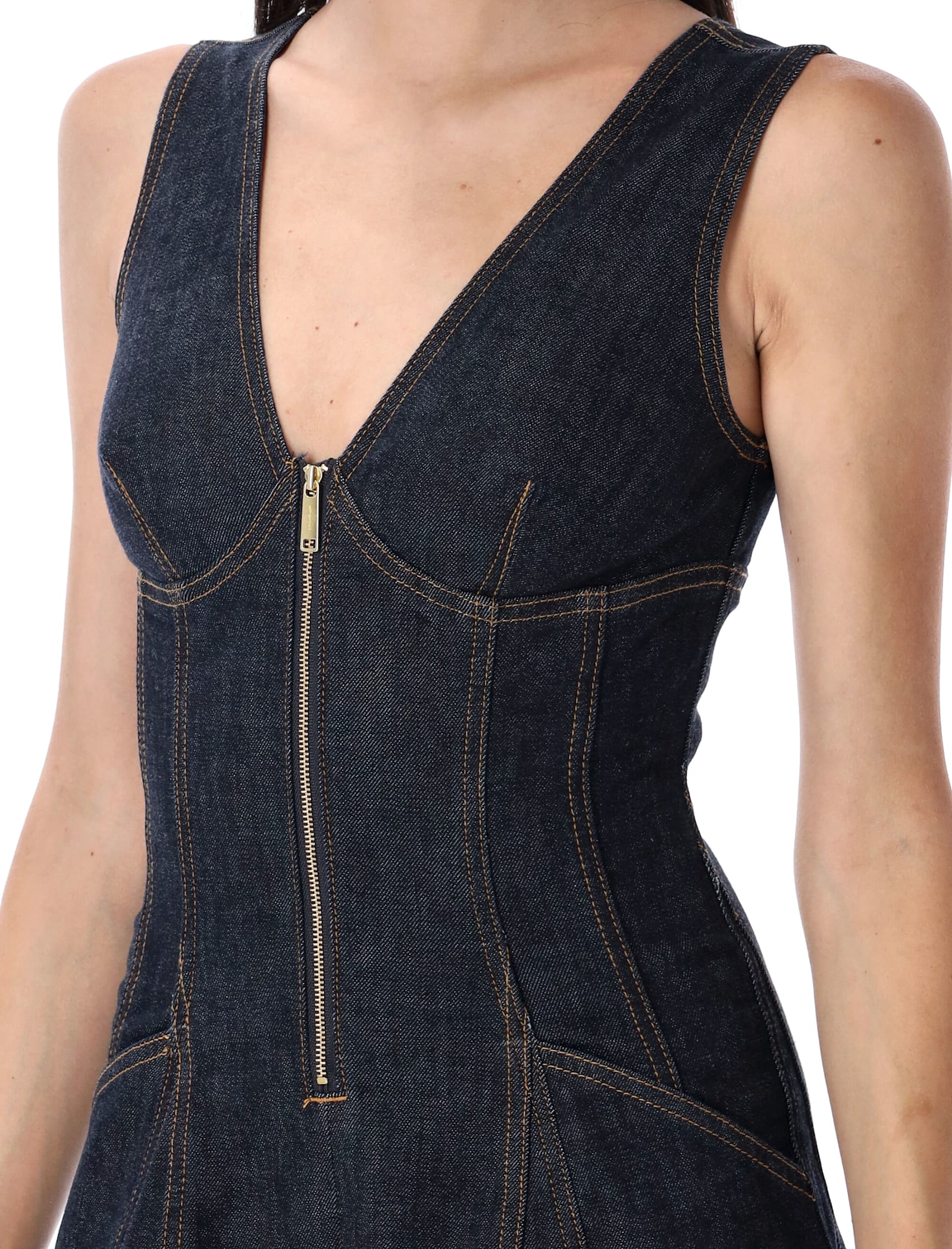 Self-portrait Self Portrait Women Indigo Denim Mini Dress In Black