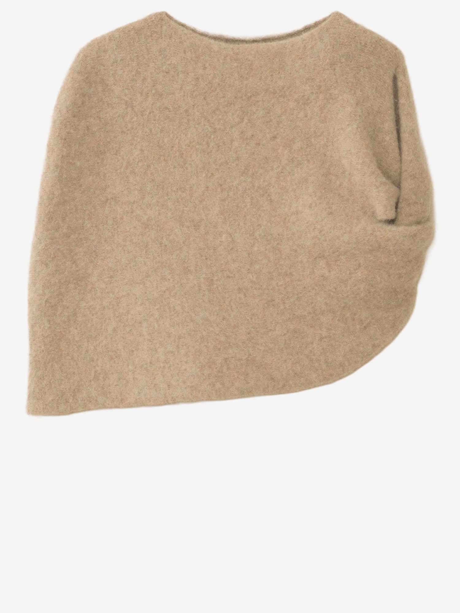 Lauren Manoogian Alpaca Blend Shawl With Knotted Shoulder In Brown