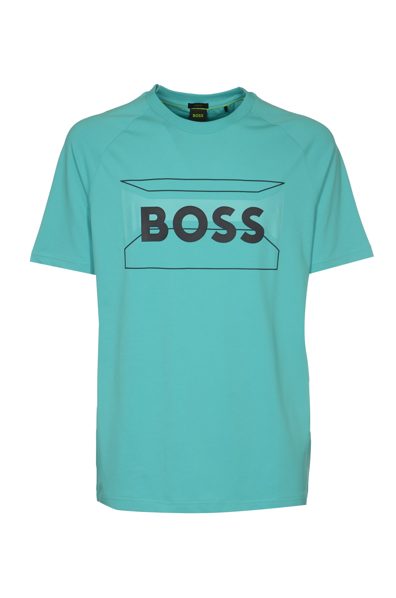Hugo Boss Logo Round Neck T-shirt In Green