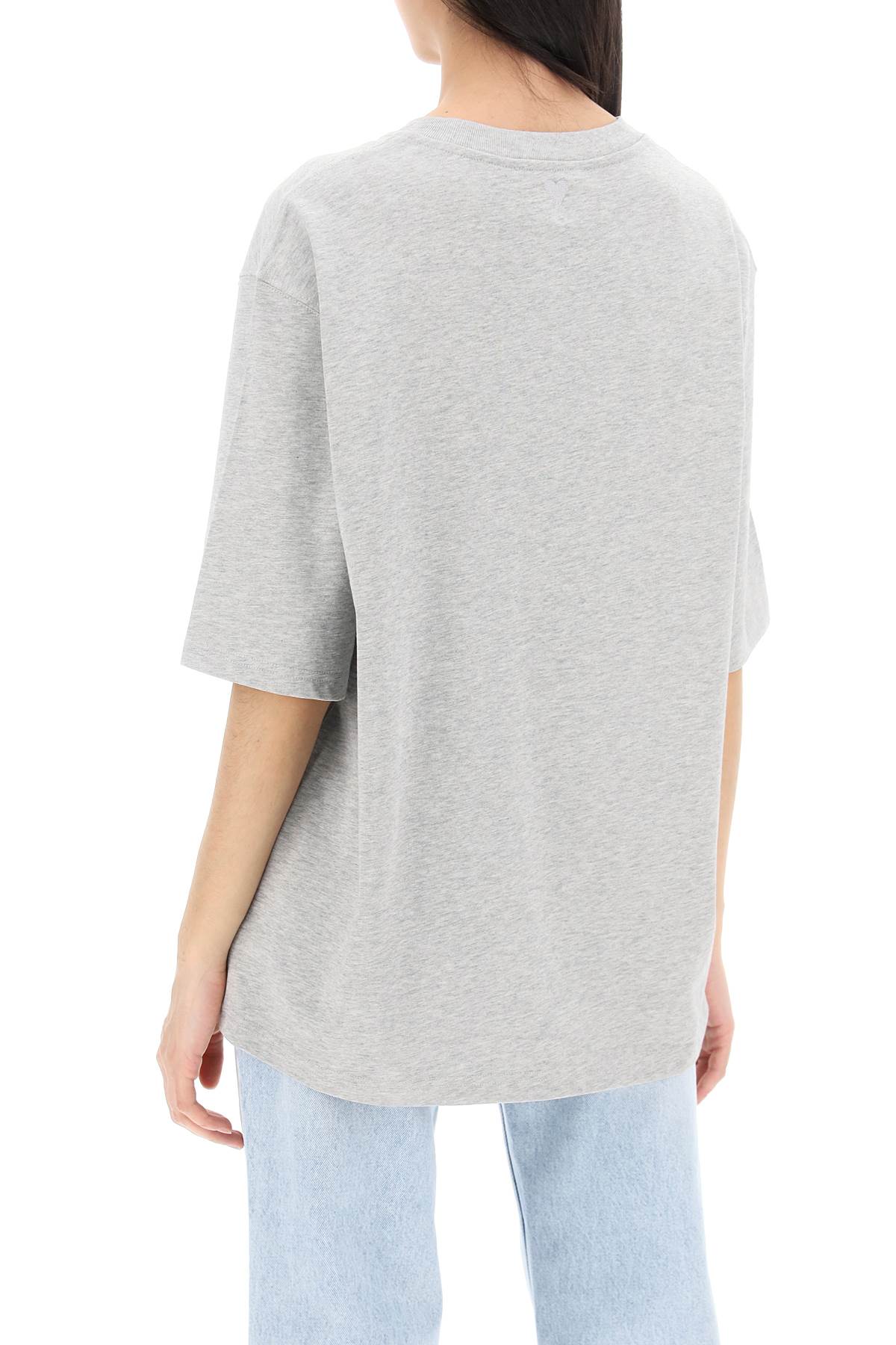 Shop Ami Alexandre Mattiussi Organic Cotton T-shirt In Gris Cendre Chine (grey)